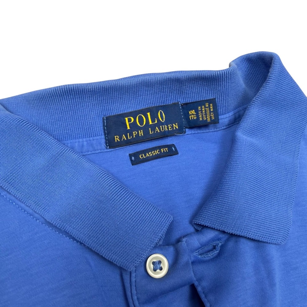 Polo Ralph Lauren Mens XXL Blue Classic Fit Short Sleeve Pony Logo Polo Shirt - Picture 3 of 7